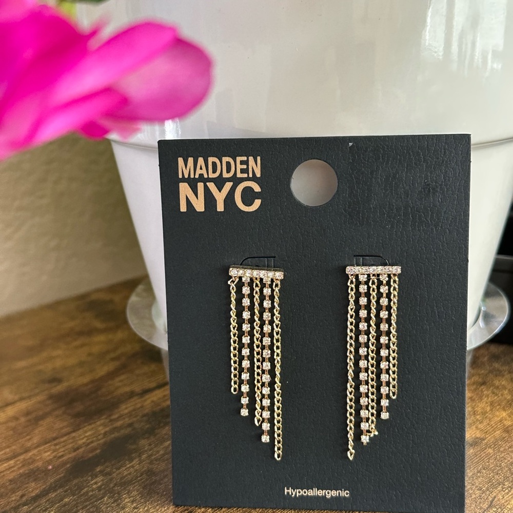 Madden NYC Gold Chain Dangle Earrings